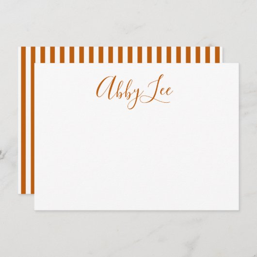 Modern Script en Stripe Stationery Bedankkaart (Voorkant / Achterkant)
