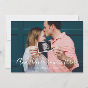 Modern script en toen waren er drie zwangerschap aankondiging