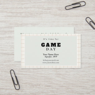 Modern Script Esthetische Visitekaart spel dag Visitekaartje