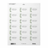 Modern Script Eucalyptus bruiloftsadres Etiket (Full Sheet)