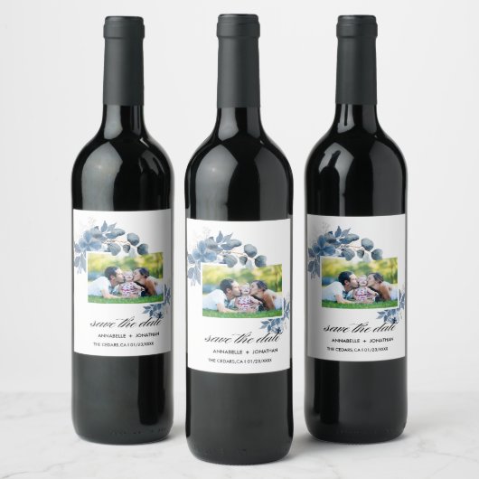 Modern Script Eucalyptus Sparkling Wine Label Wijn Etiket (Flessen)