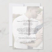 Modern script | Faded foto's voor en achter bruilo Kaart (Achterkant)