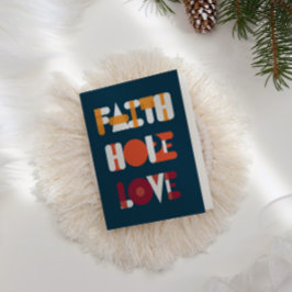 Modern Script Faith Hope Love Holiday fotokaart Feestdagen Kaart