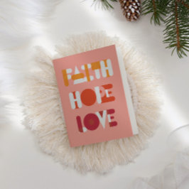 Modern Script Faith Hope Love Holiday fotokaart Feestdagen Kaart