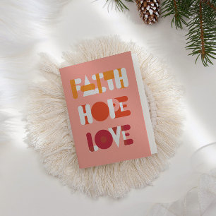 Modern Script Faith Hope Love Holiday fotokaart Feestdagen Kaart