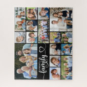 Modern Script FAMILIE 16 Foto Collage Uw Kleur Legpuzzel (Verticaal)