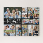 Modern Script FAMILIE 16 Foto Collage Uw Kleur Legpuzzel (Horizontaal)