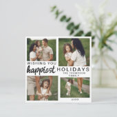 Modern Script Familie Foto Custom Christmas 2024 Feestdagenkaart (Staand voorkant)