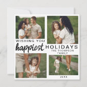 Modern Script Familie Foto Custom Christmas 2024 Feestdagenkaart (Voorkant)