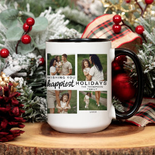 Modern Script Familie Foto Custom Christmas 2024 Koffiemok