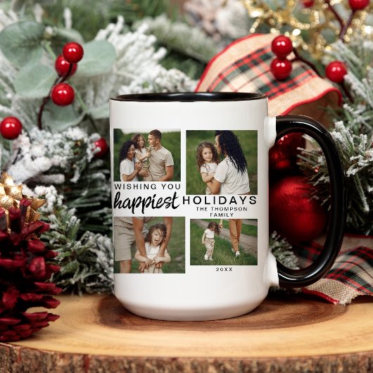 Modern Script Familie Foto Custom Christmas 2024 Koffiemok