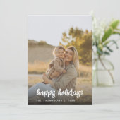 Modern Script Familie Foto Kerstmis 2024 Custom Feestdagenkaart (Staand voorkant)