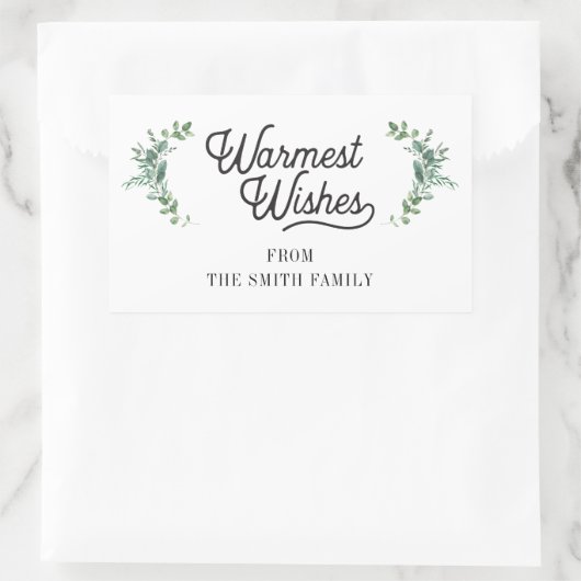 Modern Script Familienaam Vakantie Rechthoekige Sticker (Tas)