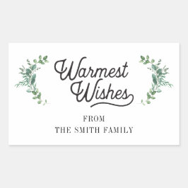 Modern Script Familienaam Vakantie Rechthoekige Sticker