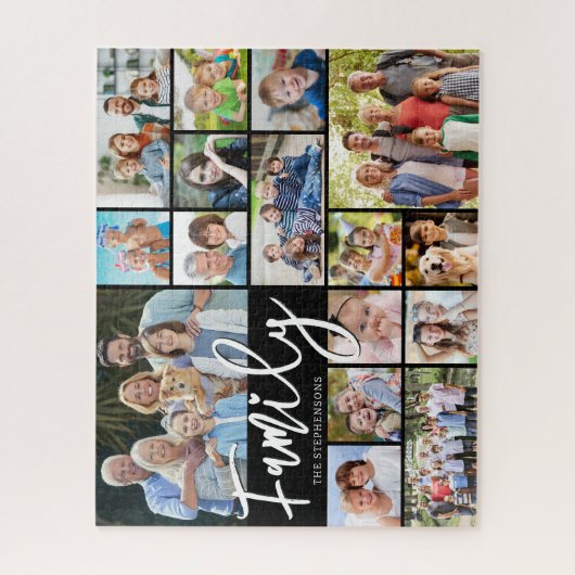 Modern Script FAMILY 16 Fotocollage Uw Kleur Legpuzzel (Verticaal)