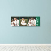 Modern Script Family Custom 3 Photos Name  Canvas Afdruk (Insitu (Houten vloer))