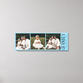 Modern Script Family Custom 3 Photos Name  Canvas Afdruk