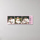 Modern Script Family Custom 3 Photos Name  Canvas Afdruk (Voorkant)