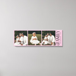 Modern Script Family Custom 3 Photos Name  Canvas Afdruk