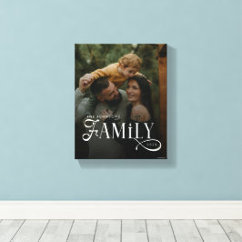 Modern Script Family Custom Photo Name  Canvas Afdruk
