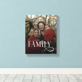 Modern Script Family Custom Photo Name  Canvas Afdruk