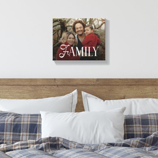 Modern Script Family Custom Photo Name  Canvas Afdruk (Insitu (Slaapkamer))
