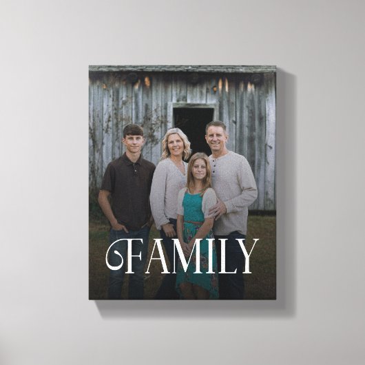 Modern Script Family Custom Photo Name  Canvas Afdruk (Voorkant)