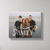 Modern Script Family Custom Photo Name  Canvas Afdruk (Voorkant)