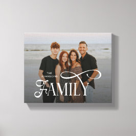 Modern Script Family Custom Photo Name  Canvas Afdruk