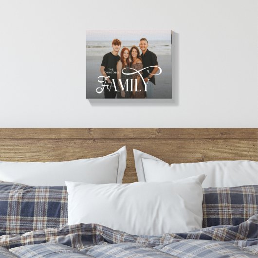 Modern Script Family Custom Photo Name  Canvas Afdruk (Insitu (Slaapkamer))