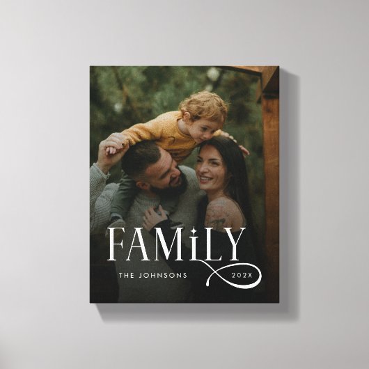 Modern Script Family Custom Photo Name Canvas Afdruk (Voorkant)