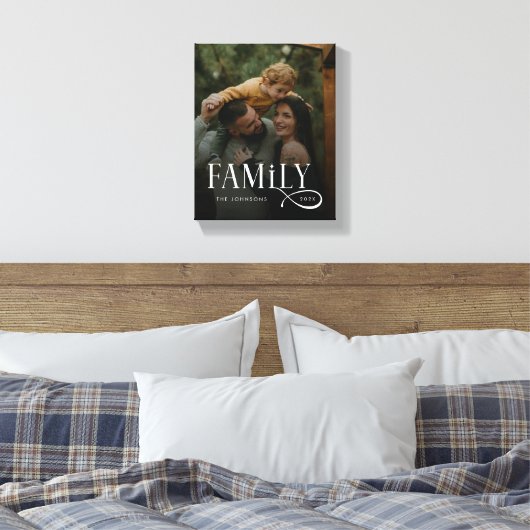 Modern Script Family Custom Photo Name  Canvas Afdruk (Insitu (Slaapkamer))