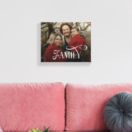 Modern Script Family Custom Photo Name  Canvas Afdruk