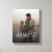 Modern Script Family Custom Photo Name  Canvas Afdruk (Voorkant)