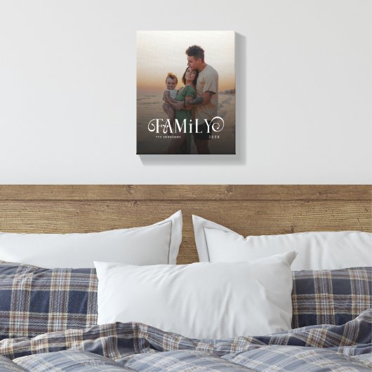 Modern Script Family Custom Photo Name  Canvas Afdruk (Insitu (Slaapkamer))