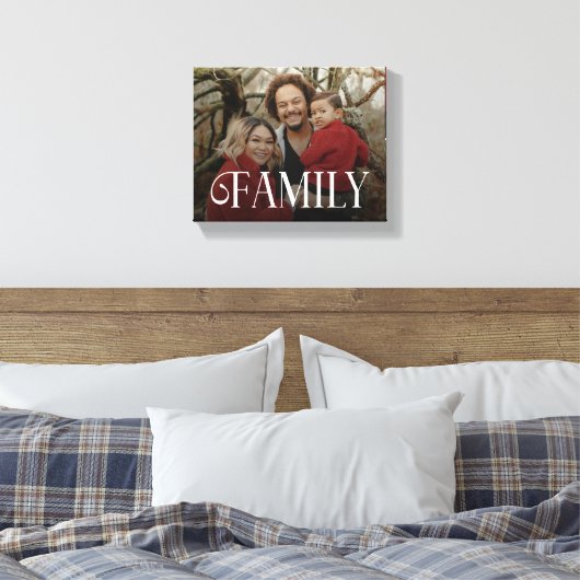 Modern Script Family Custom Photo Name  Canvas Afdruk (Insitu (Slaapkamer))