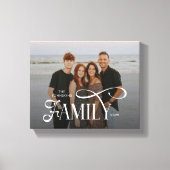Modern Script Family Custom Photo Name  Canvas Afdruk (Voorkant)