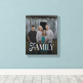Modern Script Family Custom Photo Name  Canvas Afdruk