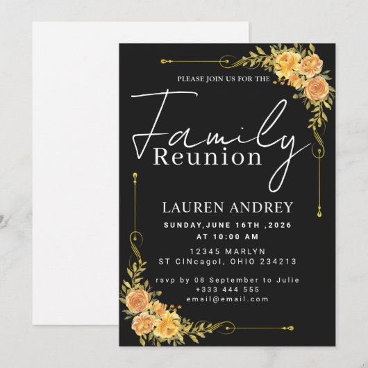Modern Script Family Gathering Party Kaart (Voorkant / Achterkant)