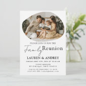 Modern Script Family Gathering Party Kaart (Staand voorkant)