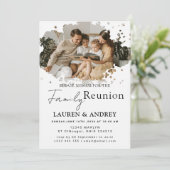 Modern Script Family Gathering Party Kaart (Staand voorkant)