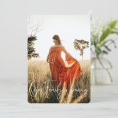 Modern Script Family groeit fotozwangerschap Aankondiging (Staand voorkant)