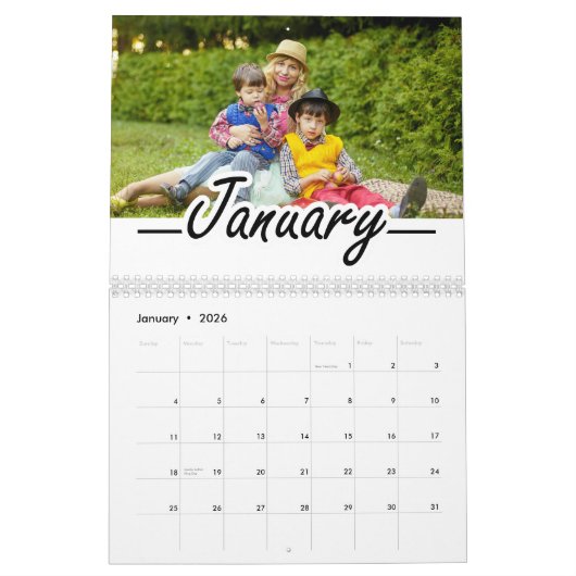 Modern Script Family Life Love Quote & Schattigee  Kalender (Jan 2026)