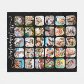 Modern Script Family Name 30 Fotocollage Fleece Deken (Voorkant (Horizontaal))