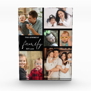 Modern Script Family Name 6 Afbeelding Collage Bla Fotoblokken