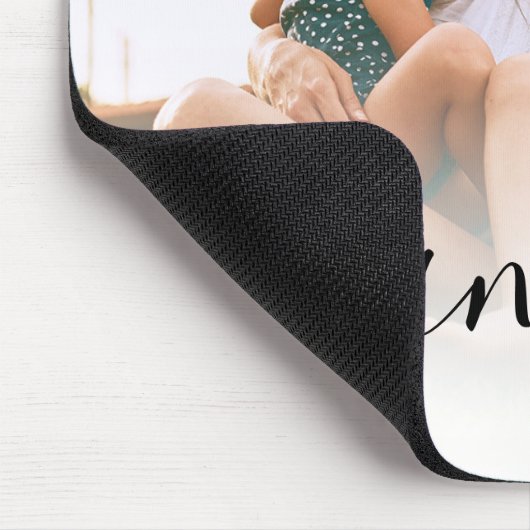 Modern Script Family Photo Custom Muismat (Hoek)