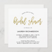 Modern script | Faux Gold Vrijgezellenfeest Kaart (Voorkant / Achterkant)