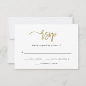Modern script | Faux Gold Wedding Response RSVP Kaartje (Voorkant)