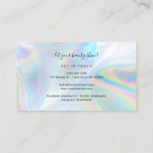 Modern script Faux Holographic Beautician Makeup Visitekaartje (Achterkant)
