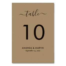 Modern Script Faux Kraft Paper Wedding Kaart